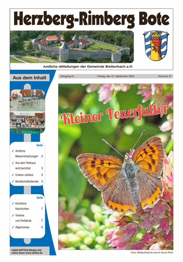 Herzberg-Rimberg Bote Titelblatt 37/2025