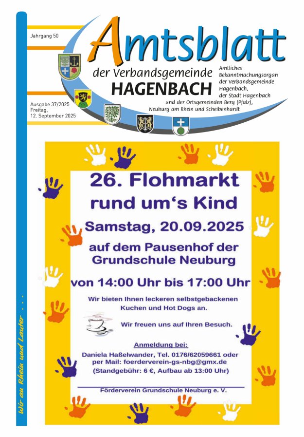 Amtsblatt der VG Hagenbach Titelblatt 37/2025