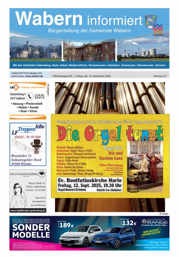 Wabern informiert Titelblatt 37/2025