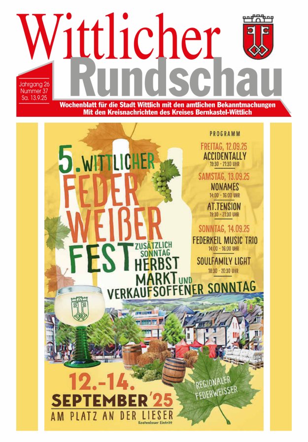 Wittlicher Rundschau Titelblatt 37/2025