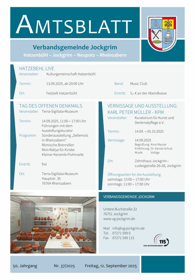Amtsblatt VG Jockgrim Titelblatt 37/2025