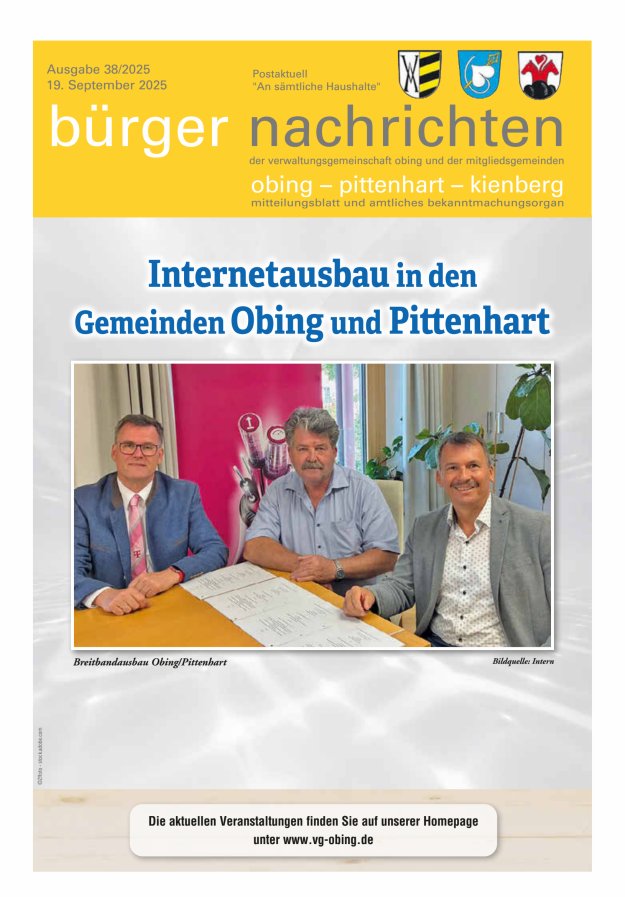 Bürger Nachrichten Obing Pittenhart Kienberg Titelblatt 38/2025