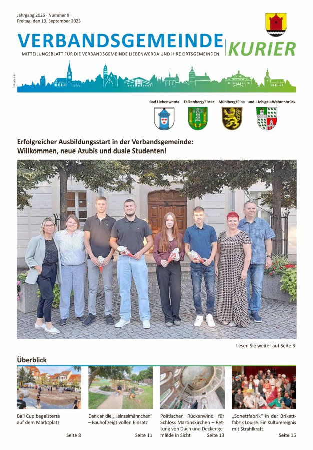 Verbandsgemeindekurier - Mitteilungsblatt für die Verbandsgemeinde Liebenwerda Titelblatt 09/2025