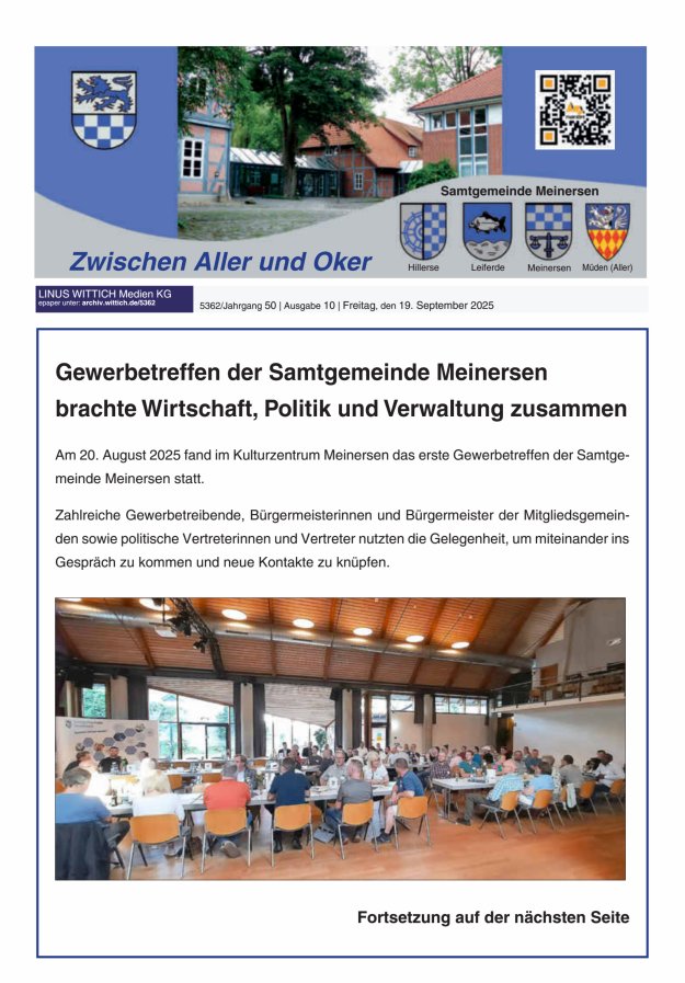 Zwischen Aller und Oker Titelblatt 10/2025