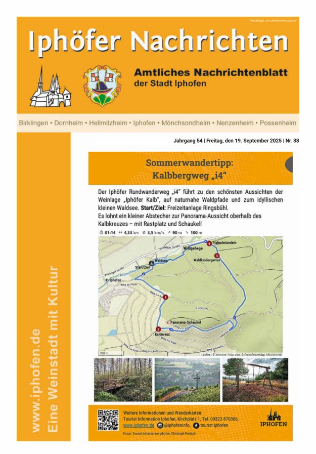 Iphöfer Nachrichten Titelblatt 38/2025