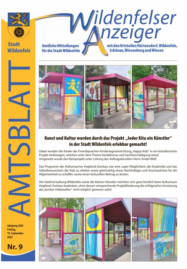 Wildenfelser Anzeiger Titelblatt 09/2025