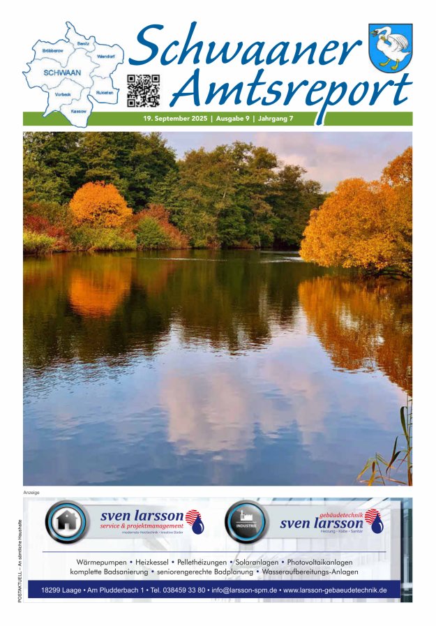 Schwaaner Amtsreport Titelblatt 09/2025