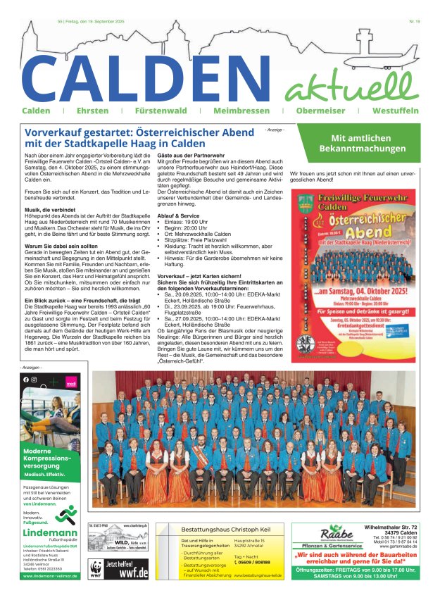 Calden aktuell Titelblatt 19/2025