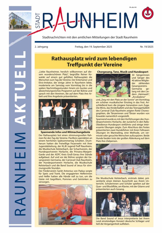Raunheim aktuell Titelblatt 19/2025