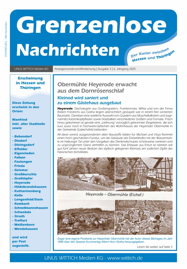Grenzenlose Nachrichten Titelblatt 03/2025
