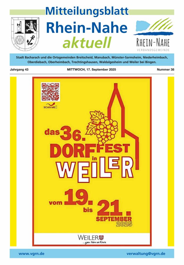 Rhein-Nahe aktuell Titelblatt 38/2025