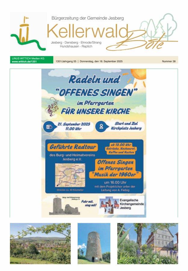 Kellerwaldbote - Bürgerzeitung der Gemeinde Jesberg Titelblatt 38/2025