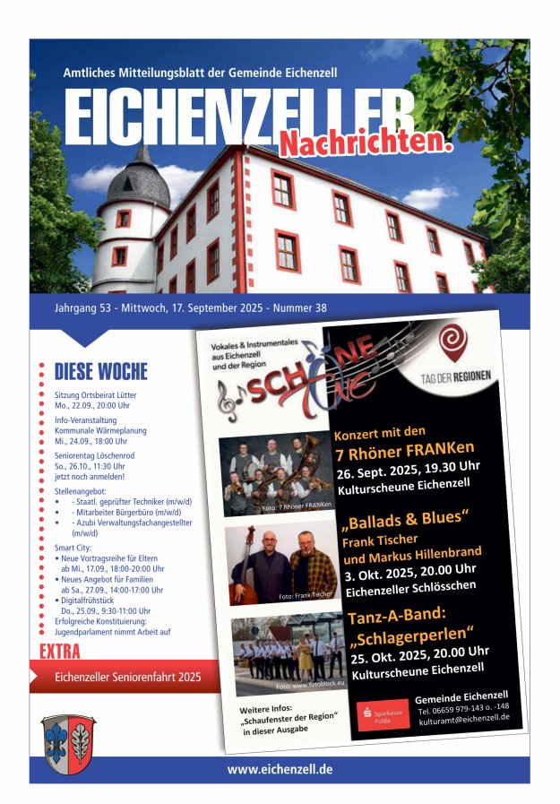 Amtliches Mitteilungsblatt der Gemeinde Eichenzell Titelblatt 38/2025