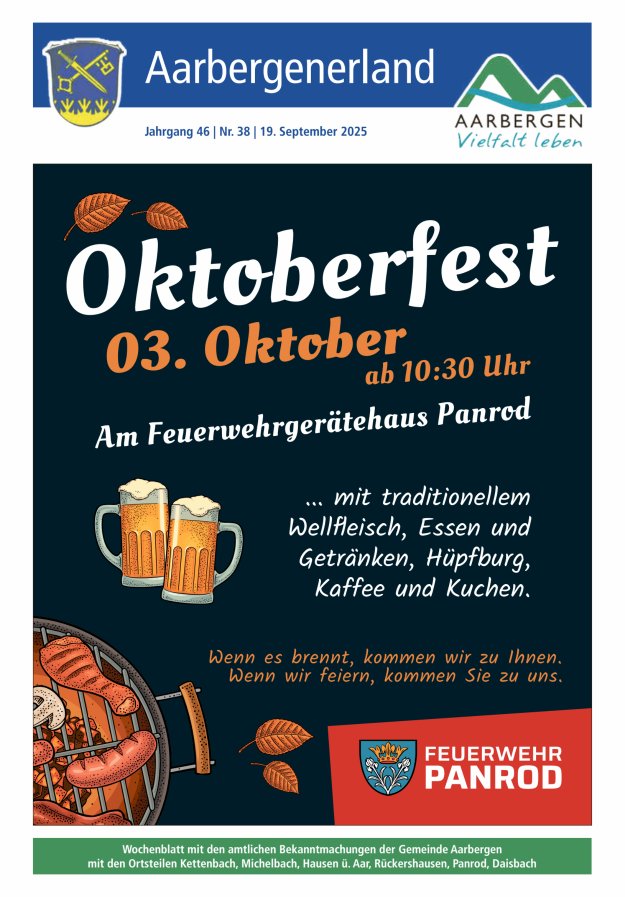 Aarbergenerland - Wochenblatt mit den amtlichen Bekanntmachungen Titelblatt 38/2025