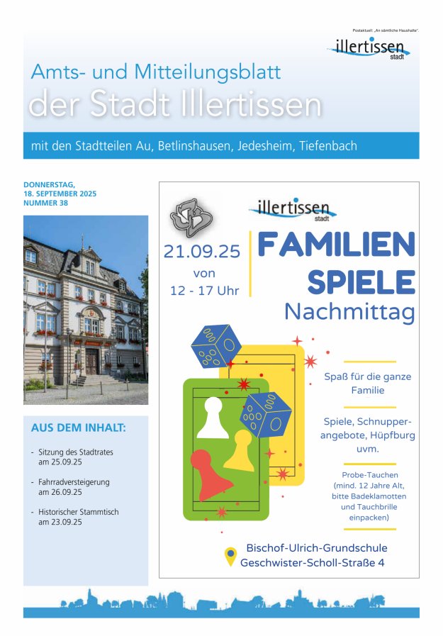 Amts- und Mitteilungsblatt Stadt Illertissen Titelblatt 38/2025