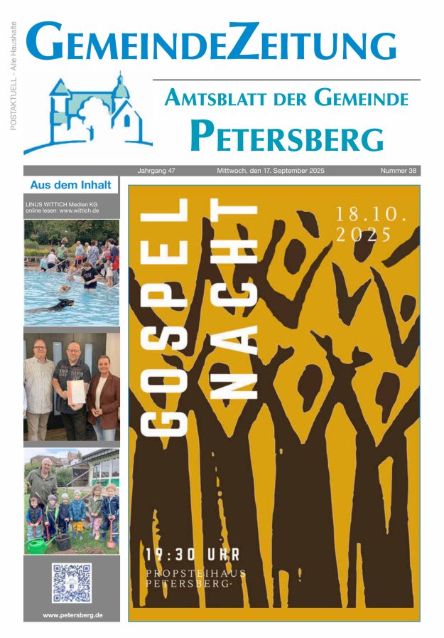 Amtsblatt Blickpunkt Petersberg Titelblatt 38/2025