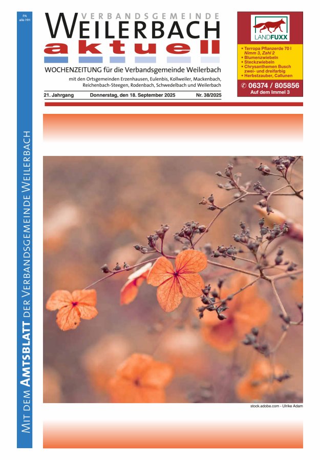 Verbandsgemeinde Weilerbach aktuell Titelblatt 38/2025