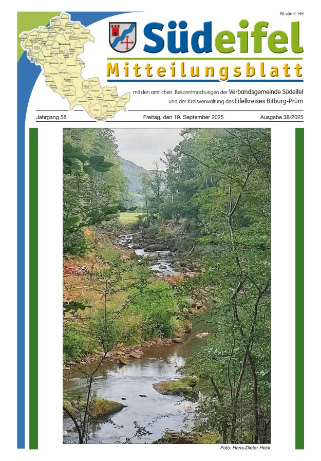 Mitteilungsblatt Südeifel Titelblatt 38/2025