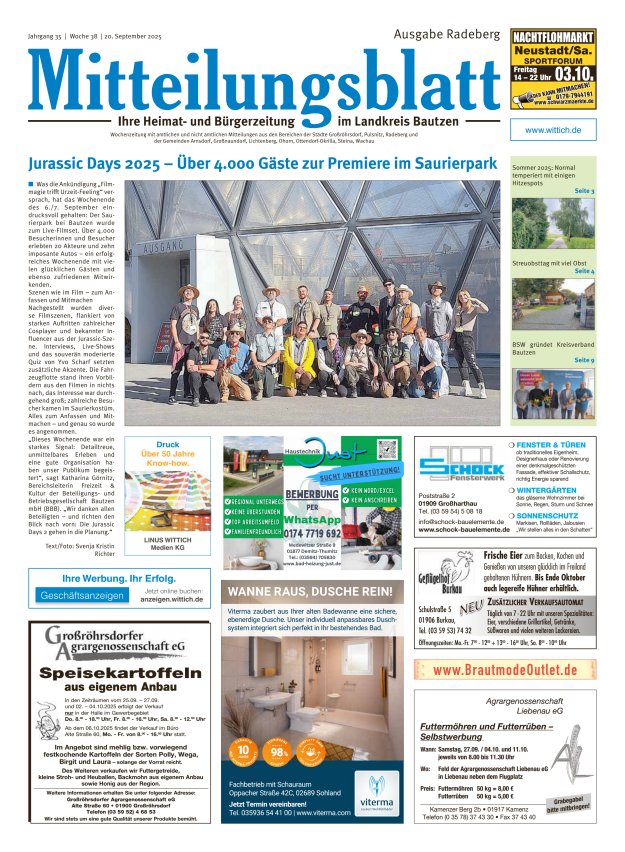 Mitteilungsblatt LK Bautzen Ausgabe Radeberg Titelblatt 19/2025