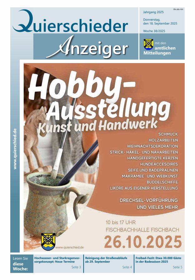 Quierschieder Anzeiger Titelblatt 38/2025