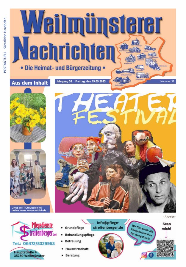 Weilmünsterer Nachrichten Titelblatt 38/2025