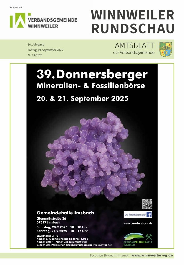 Winnweiler Rundschau Titelblatt 38/2025