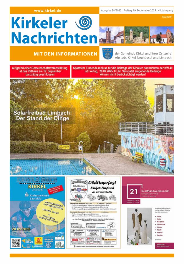 Kirkeler Nachrichten Titelblatt 38/2025