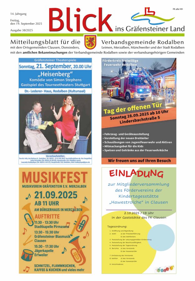 Blick ins Gräfensteiner Land VG Rodalben Titelblatt 38/2025