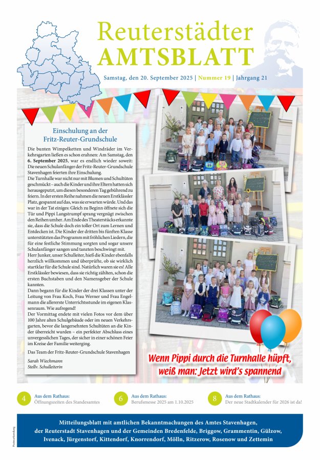 Reuterstädter Amtsblatt Titelblatt 19/2025