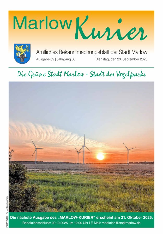 Marlow-Kurier Titelblatt 09/2025