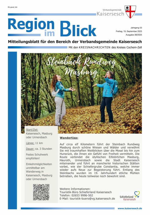 Region im Blick VG Kaisersesch Titelblatt 38/2025