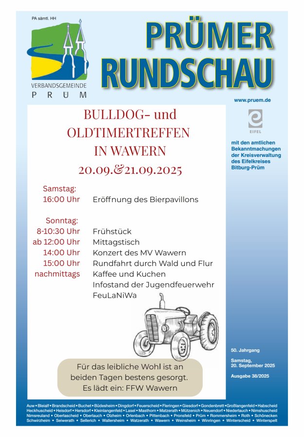 Prümer Rundschau Titelblatt 38/2025