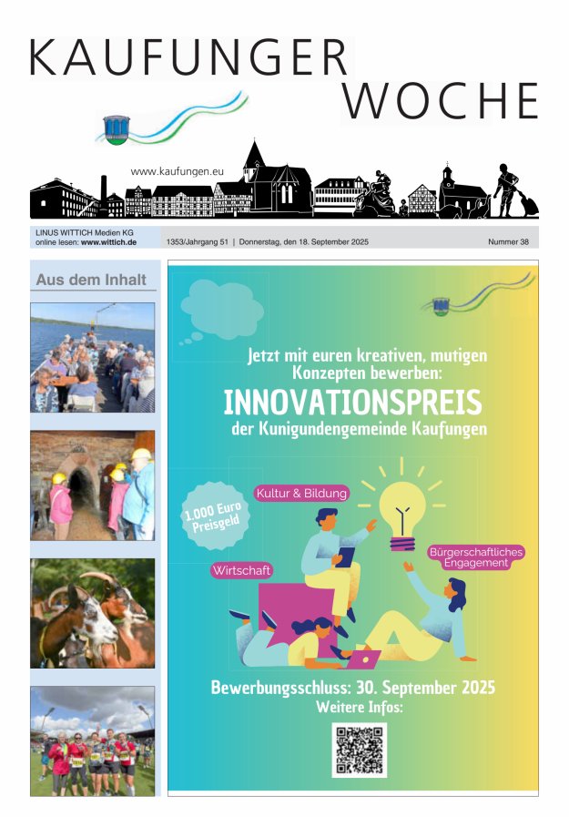 Kaufunger Woche Titelblatt 38/2025