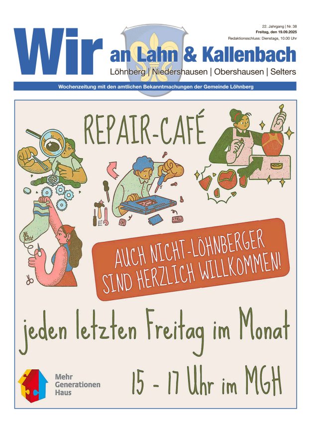 Amtliches Mitteilungsblatt der Gemeinde Löhnberg Titelblatt 38/2025