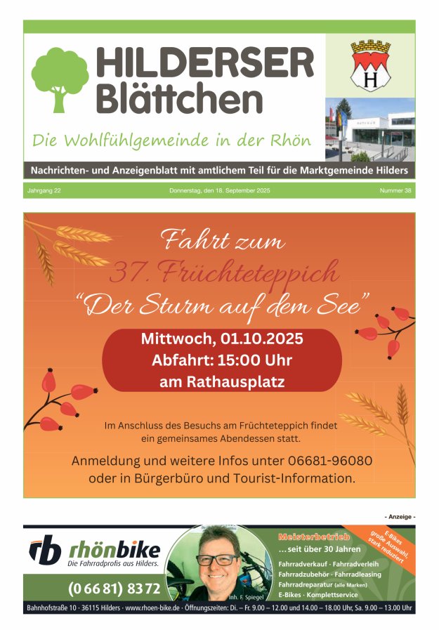 Hilderser Blättchen Titelblatt 38/2025