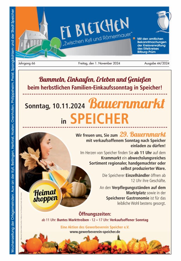 Et Bletchen VG Speicher Titelblatt 44/2024