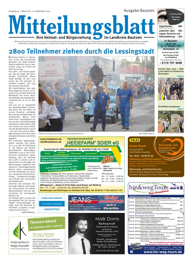 Mitteilungsblatt LK Bautzen Ausgabe Bautzen Titelblatt 31/2025