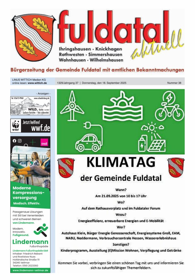 Fuldatal aktuell Titelblatt 38/2025