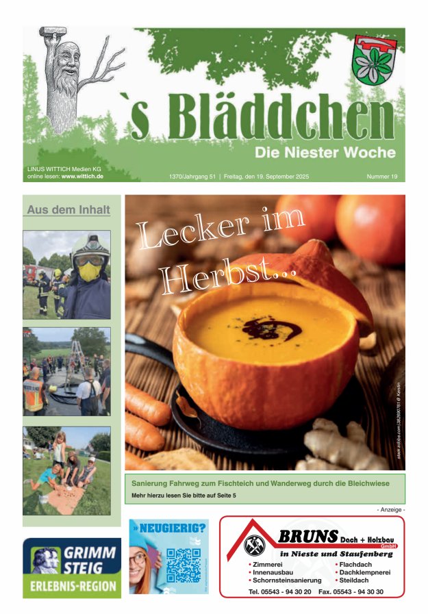 Niester Woche Titelblatt 19/2025