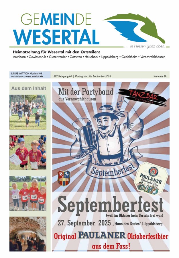Wesertal Titelblatt 38/2025