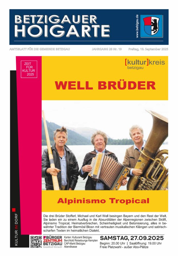 Betzigauer Hoigarte Amtsblatt der Gemeinde Betzigau Titelblatt 19/2025