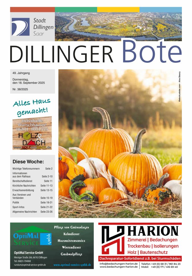 Dillinger Bote Titelblatt 38/2025