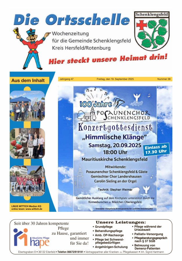 Die Ortsschelle Titelblatt 38/2025