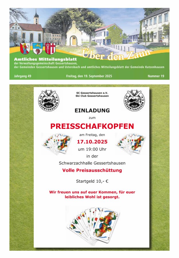 Über den Zaun Titelblatt 19/2025