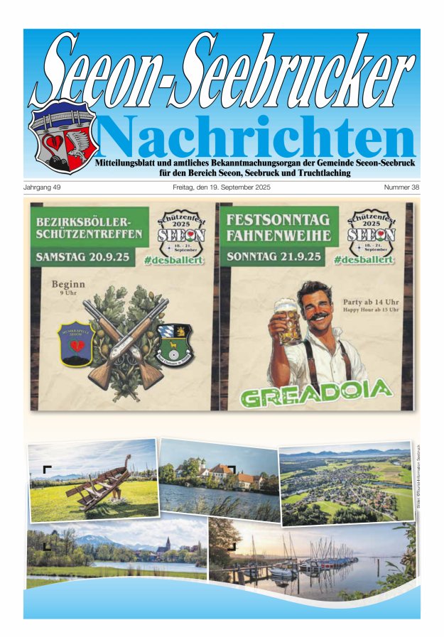 Seeon-Seebrucker Nachrichten Titelblatt 38/2025