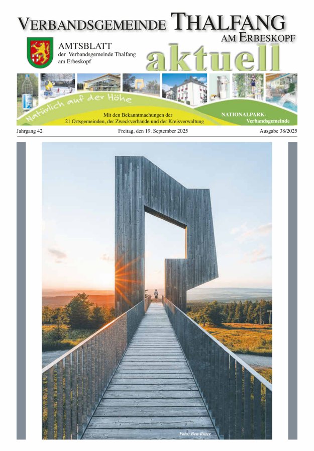 Thalfang aktuell - Amtsblatt VG Thalfang Titelblatt 38/2025