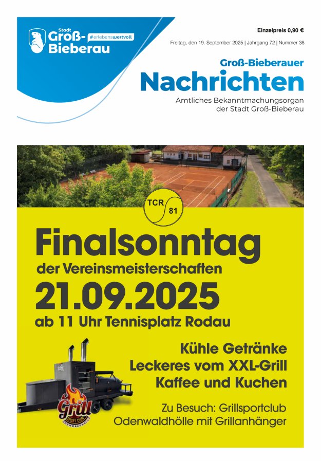 Groß-Bieberauer Nachrichten Titelblatt 38/2025
