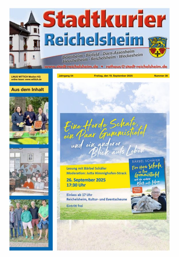 Stadtkurier Reichelsheim Titelblatt 38/2025
