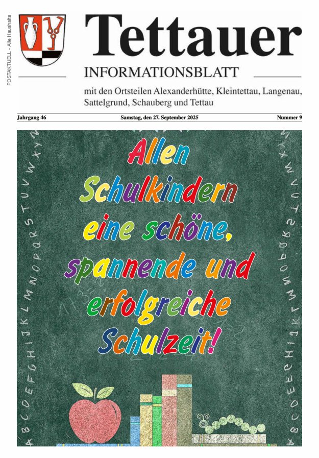 Tettauer Informationsblatt Titelblatt 09/2025