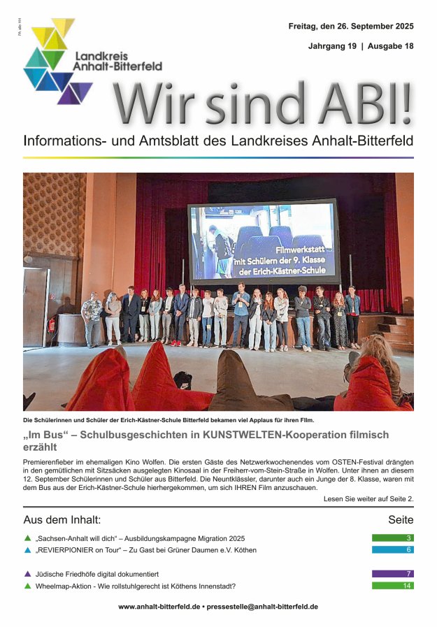 Informations- und Amtsblatt des LK Anhalt-Bitterfeld Titelblatt 18/2025